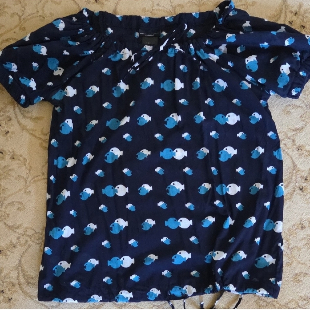 Marc By Marc Jacobs Beachwear Fish Print Top, Size Small